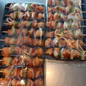 Shaslick kip BBQ 9 stuks a 125 gram MOMENTEEL NIET VOORRADIG