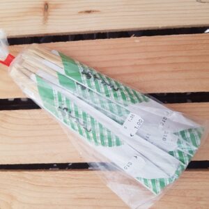 Eetstokjes hout, per 10 verpakt.